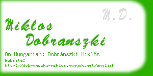 miklos dobranszki business card